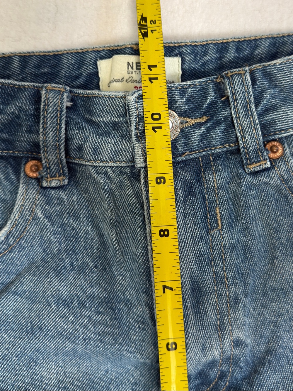 NET High Rise Distressed Denim Cutoff Shorts - Picture 7 of 8